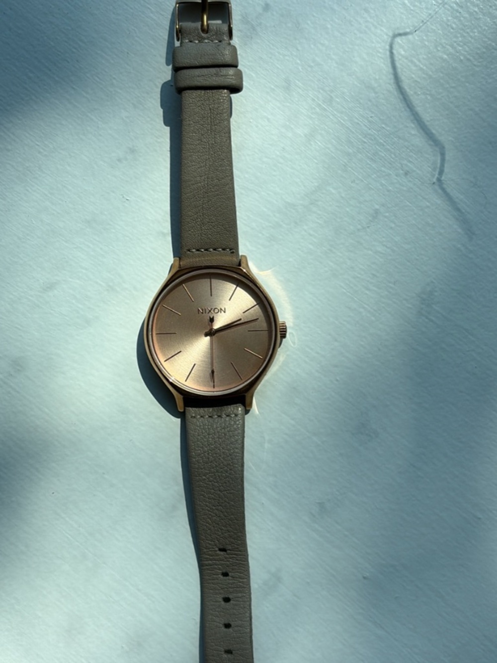 Nixon Rose Gold “The Clique” Leather Watch
